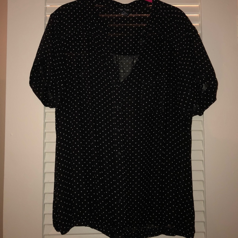 Polka Dot Button Blouse